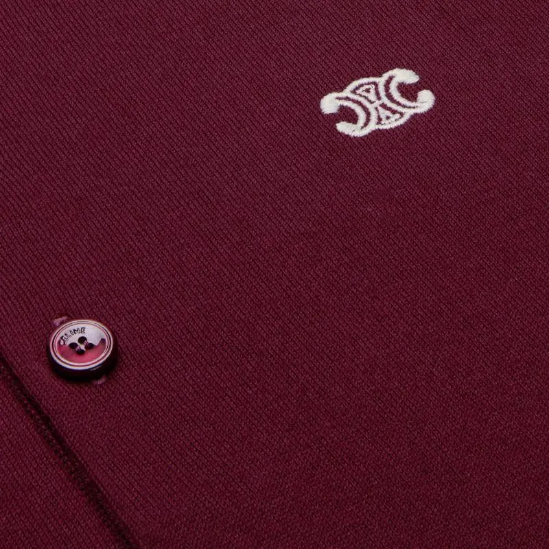 CELINE SS25 Polo Shirt Men's Burgundy Red-5