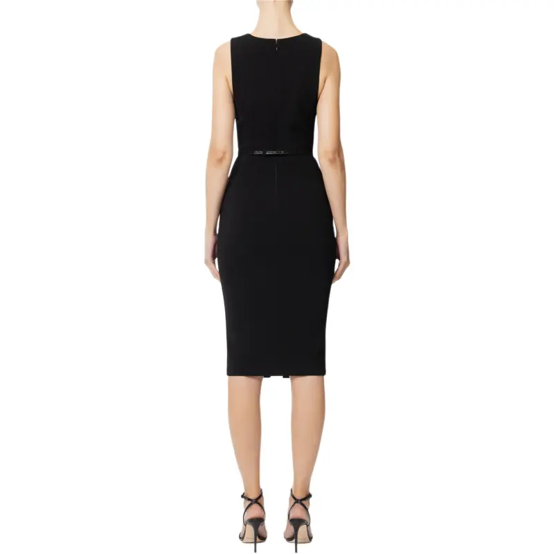 Elisabetta Franchi Contrasting Topstitching Crepe Bustier Style Dress-3