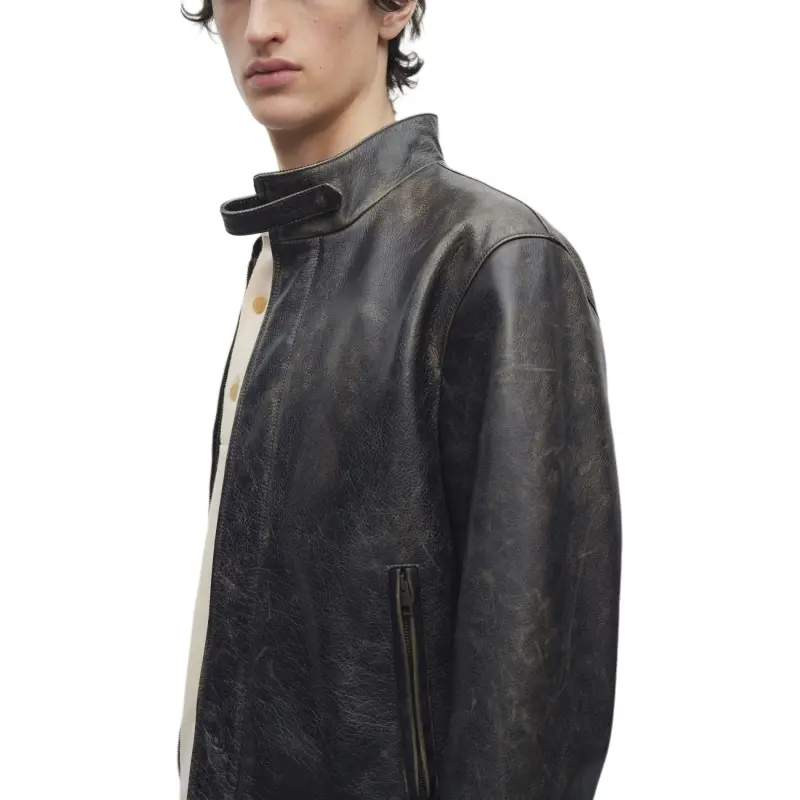 THE ROW Leather Jacket Men's Black-5