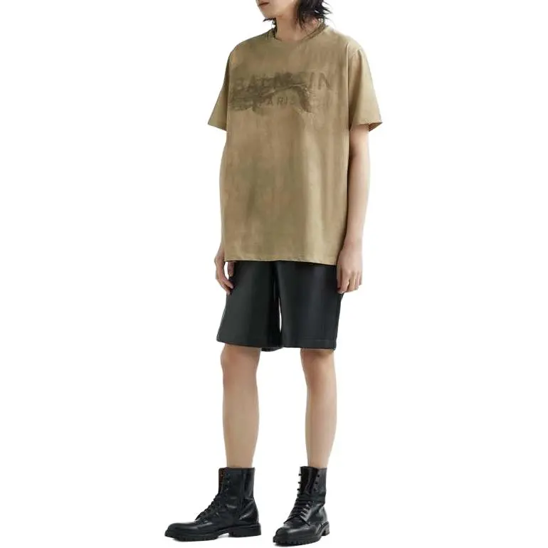 BALMAIN T Shirts Unisex Khaki-1