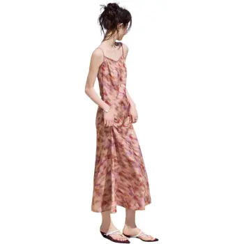 Mo Han Yi Mei Slip Dress Women's Pink Purple