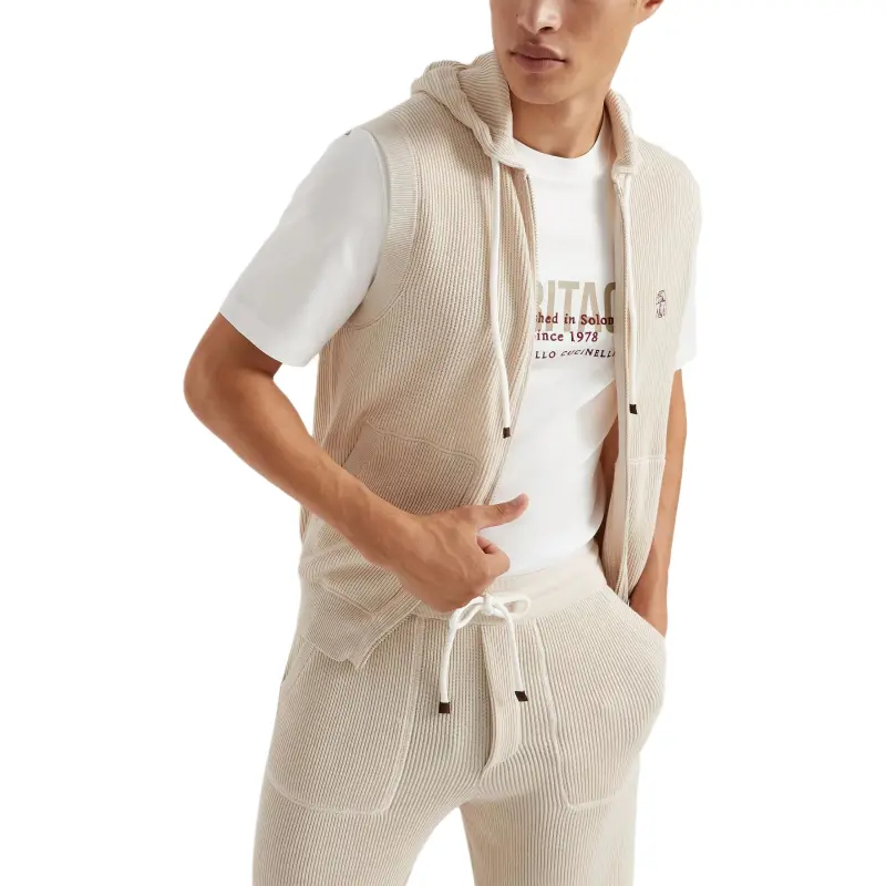Brunello Cucinelli Tank Top Men's Beige-3