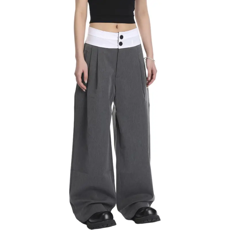 VINMUK Casual Pants Unisex Gray-5