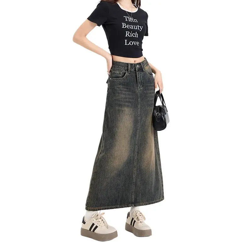 Kazakhstan Denim Long Skirt Women's-3