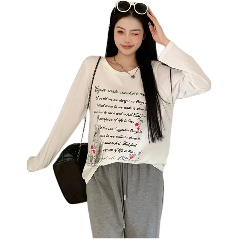 Mu Xiao Xin T Shirt Women's Kitten Text T-2