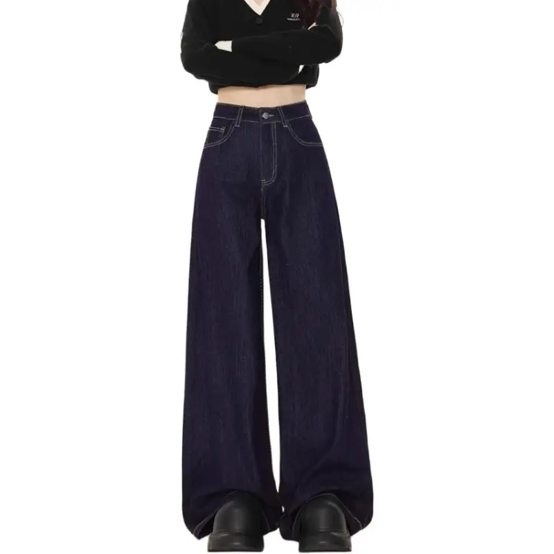 DanerWang Jeans Women's Dark Blue-2