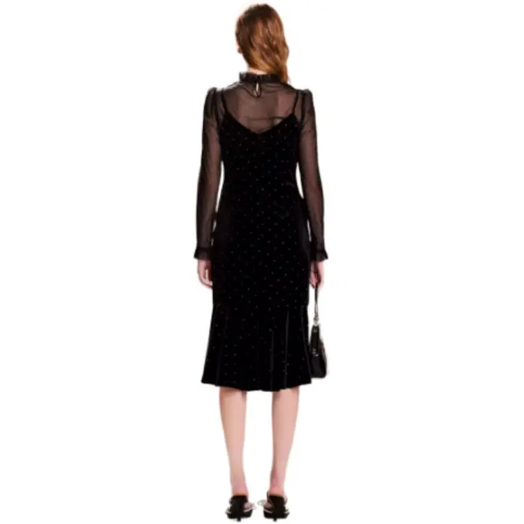 COCOON Long Sleeved Dress Women's Black-1