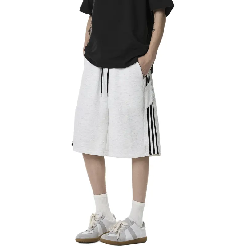 KAIPAINEN Casual Shorts Unisex White Heather Gray-4