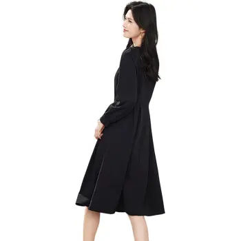 Still Quiet Long Sleeved Dress Women's Black