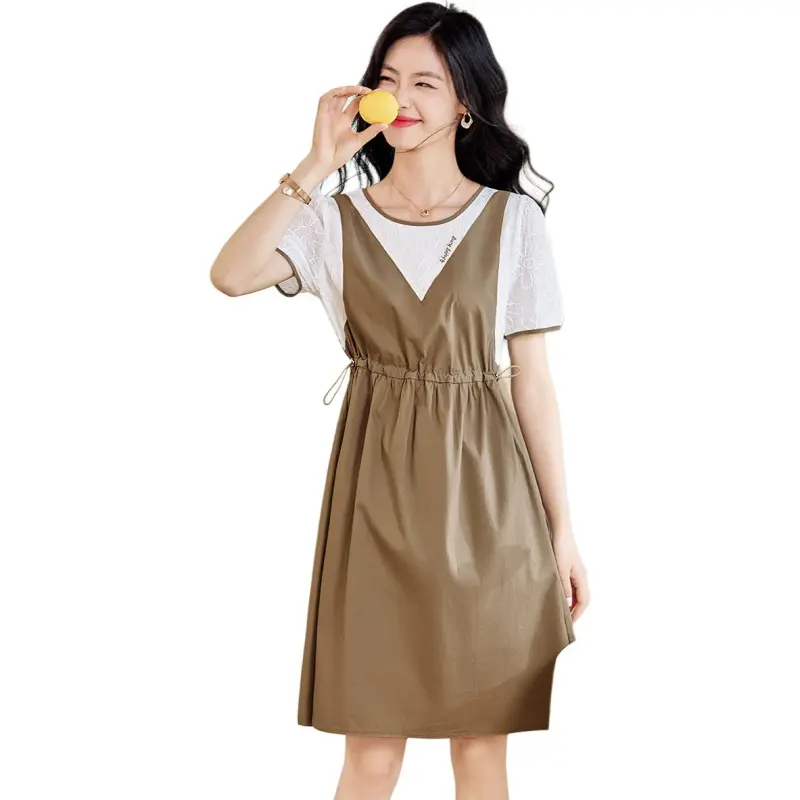 Mo Han Yi Mei Short Sleeved Dress Women's Green-2