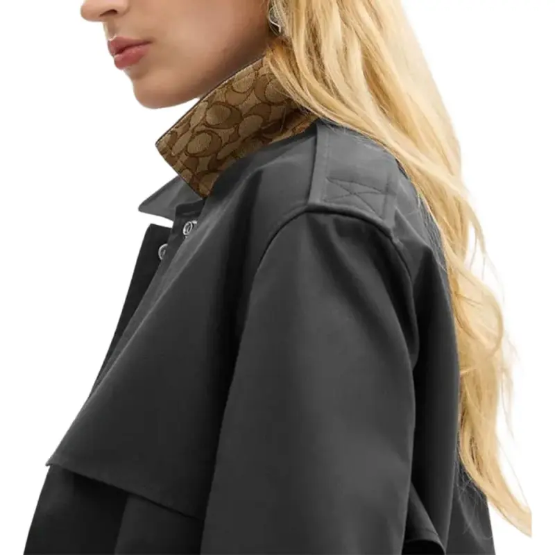COACH FW24 Trench Coat Women's Washed Black-3