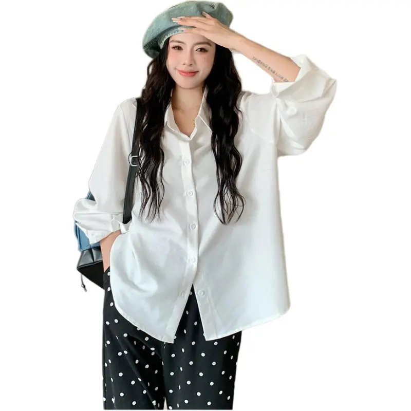 Mu Xiao Xin Shirt Women's Pure White Shirt-3