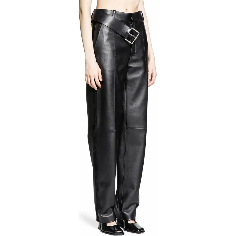 LOEWE FW24 Leather Pants Women's Black-2