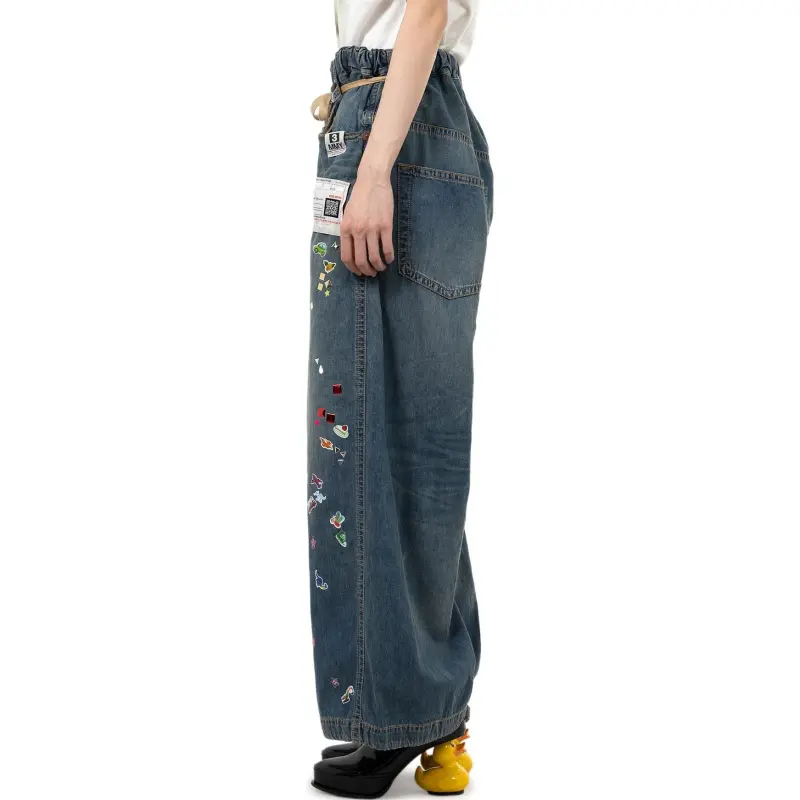 Maison Mihara Yasuhiro Sticker Printed Huge Jeans-5