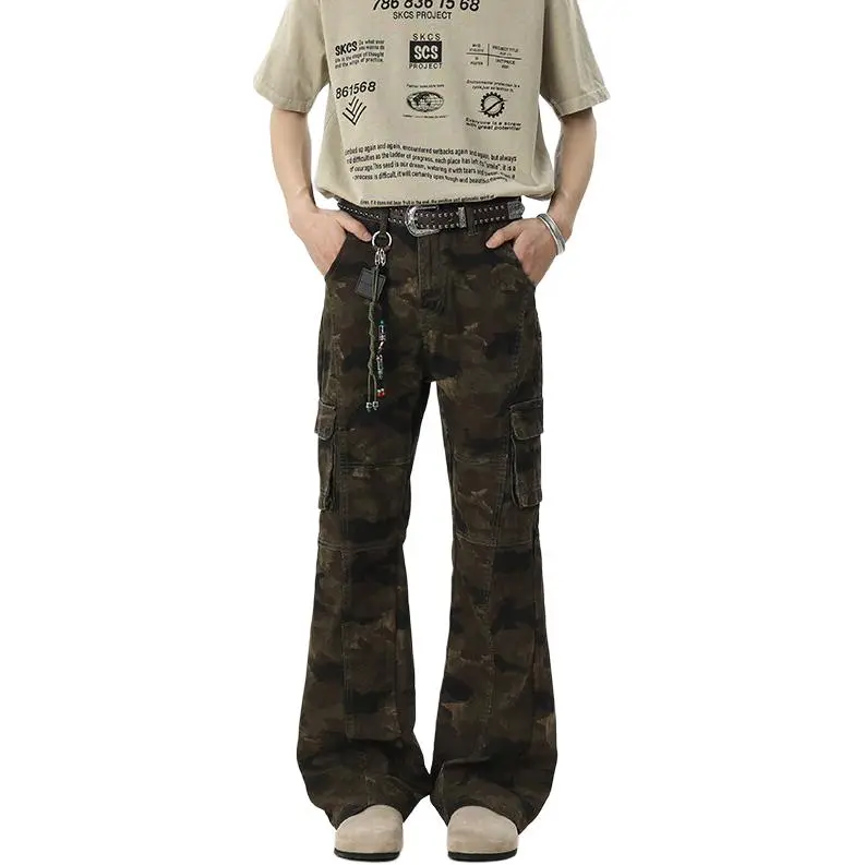 BEAR UNION Cargo Pants Unisex Green Camouflage-3