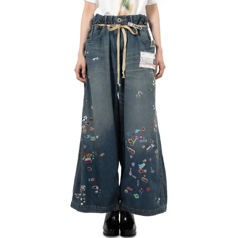 Maison Mihara Yasuhiro Sticker Printed Huge Jeans-2