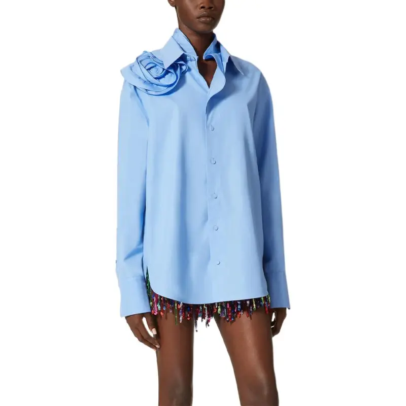 Valentino Buttoned Long-Sleeved Poplin Shirt-1