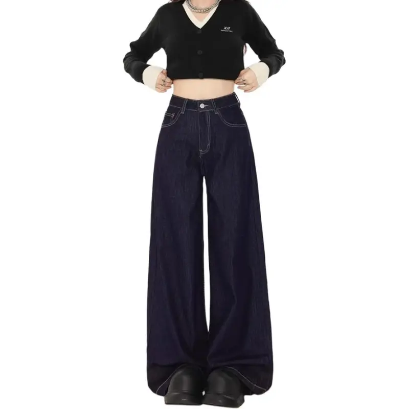 DanerWang Jeans Women's Dark Blue-7