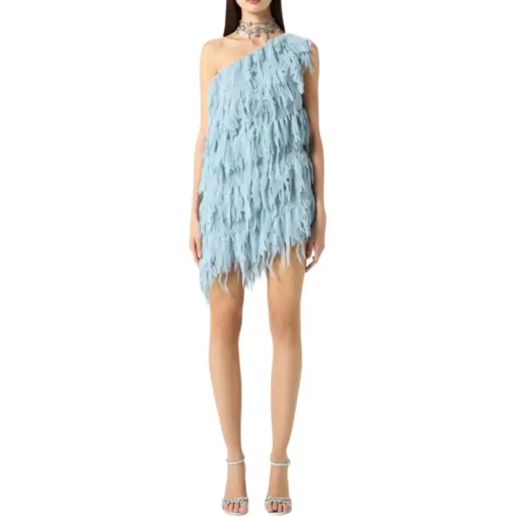 Blumarine Fringed Mini Dress-1