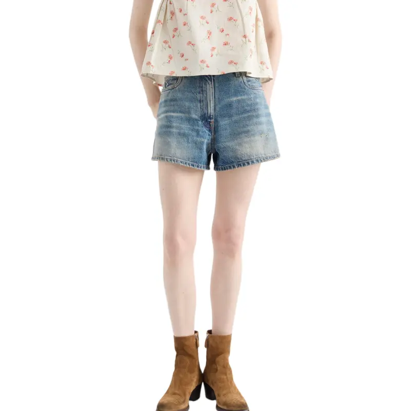 PRADA SS25 Denim Shorts Women's Marine Blue-1