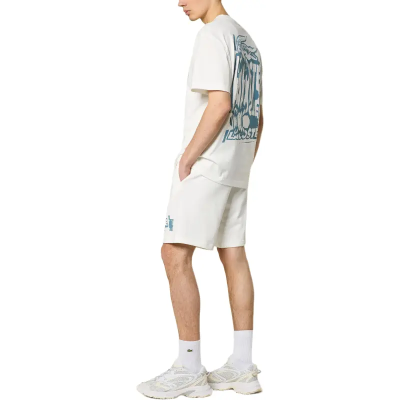 LACOSTE SS25 Fitness Clothing Men's Cream/Light Blue-3