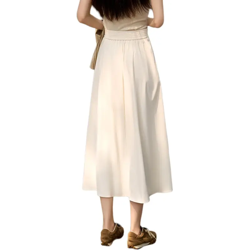 Mo Han Yi Mei Casual Long Skirts Women's White-6