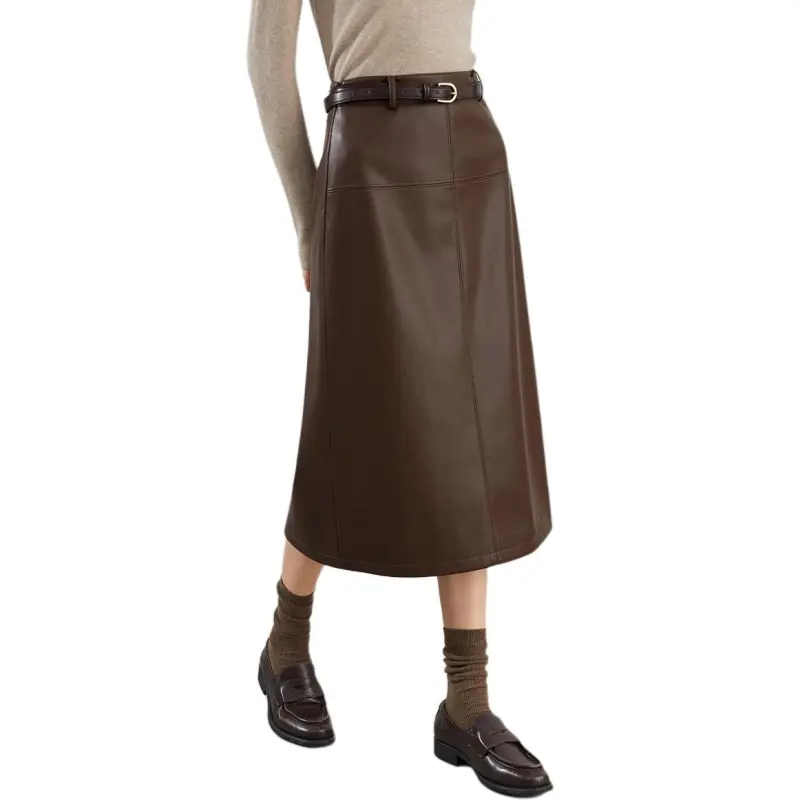 Mambe Leather Long Skirts Women's-10