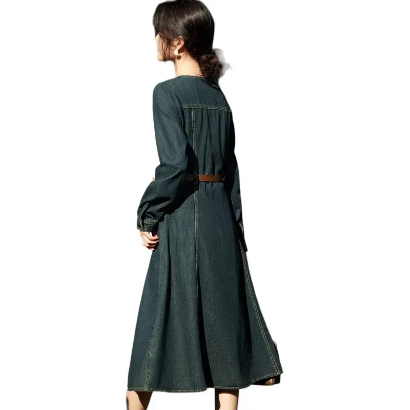XWI Long Sleeved Dresses Women's Denim Blue-2