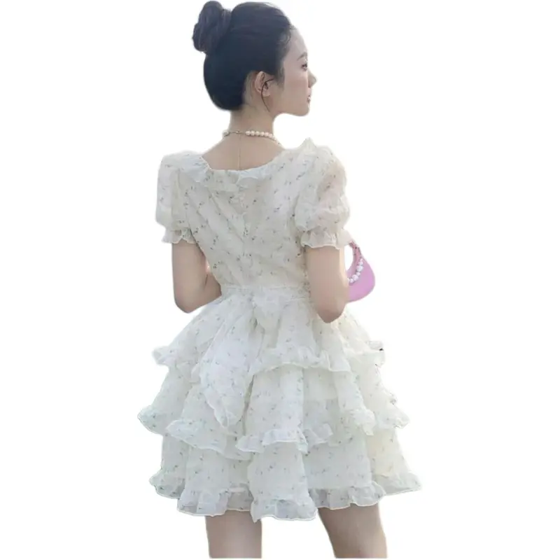 ABCMININ Short Sleeved Dress Women's Image Color-1