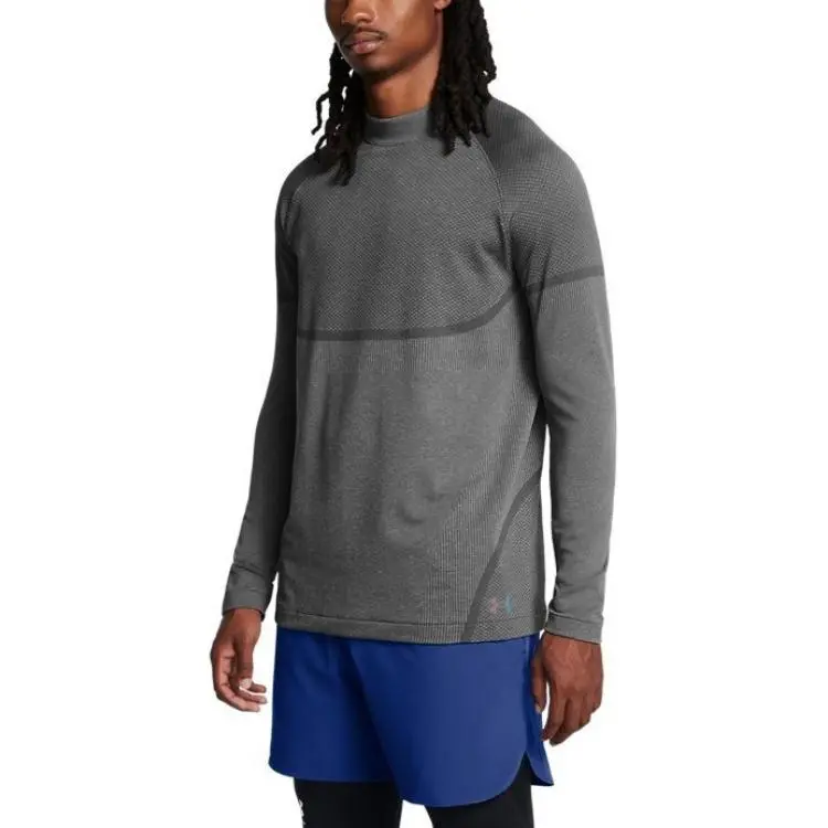 Under Armour RUSH SEAMLESS MOCK T-Shirt Men's Rhinoceros Gray-2