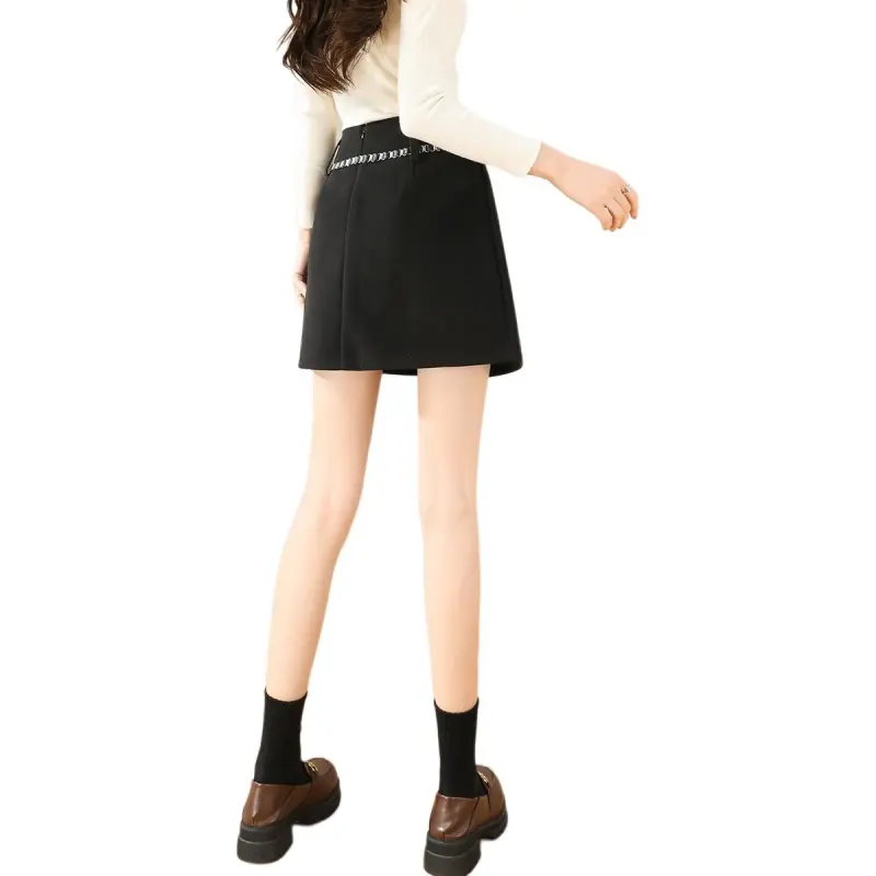 TERRE BLEUE Casual Short Skirts Women's Black-1