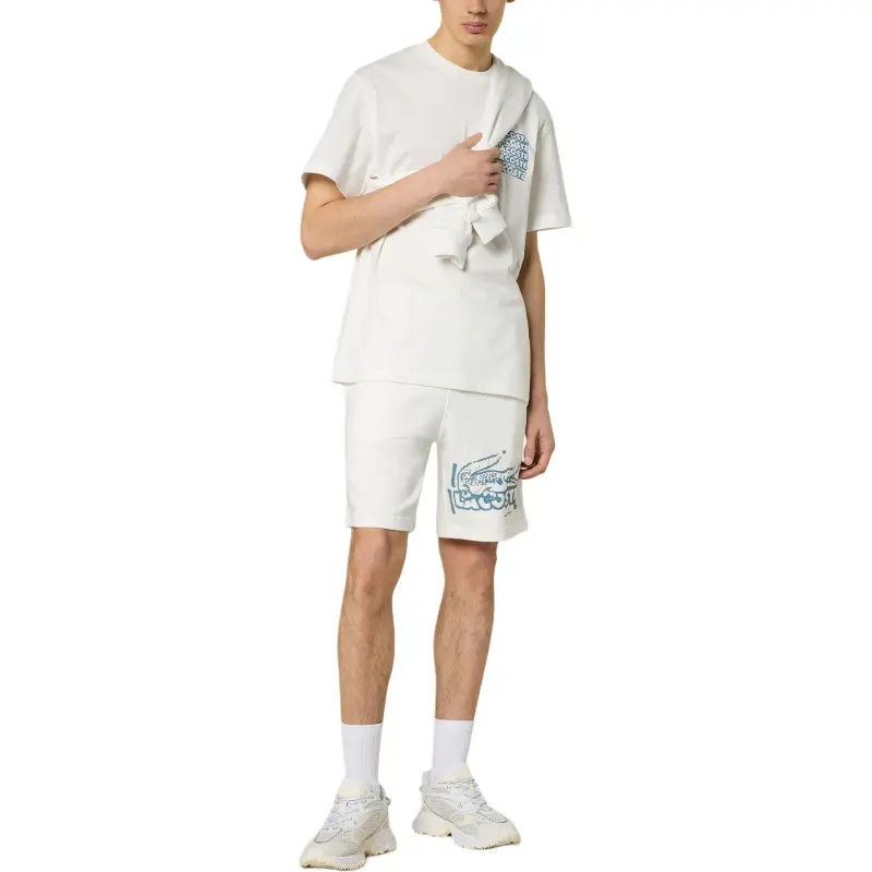 LACOSTE SS25 Fitness Clothing Men's Cream/Light Blue-1