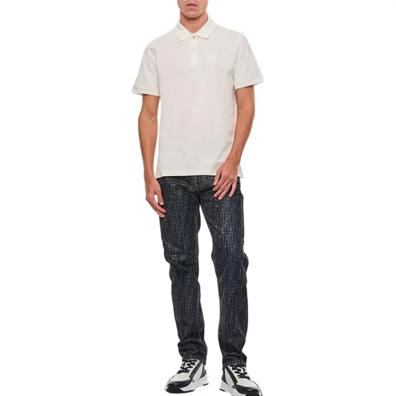 FENDI Ff Embossed Short Sleeved Polo Shirt-4