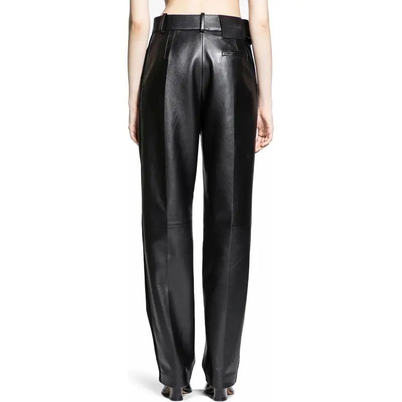 LOEWE FW24 Leather Pants Women's Black-1