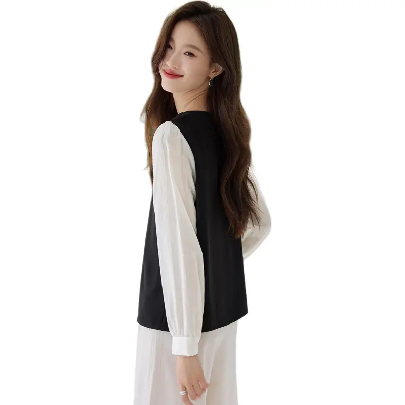 Mo Han Yi Mei Shirt Women's Black White-1