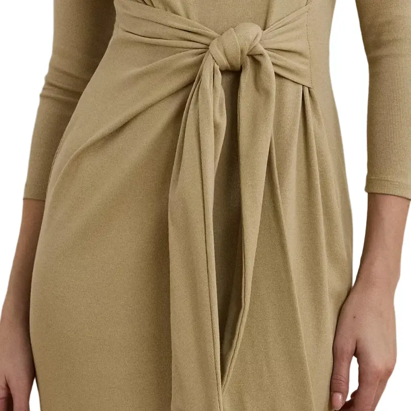 LAUREN RALPH LAUREN Long Sleeved Dress Women's Birch Brown Umber-4