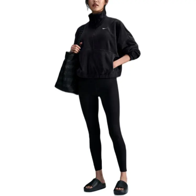 Nike One Women's Therma FIT Oversized 1/2 Zip Fleece Top-1