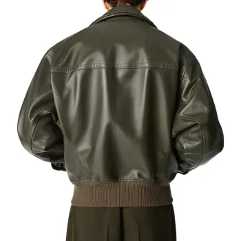 Bottega Veneta SS25 Leather Jacket Men's Dark Green