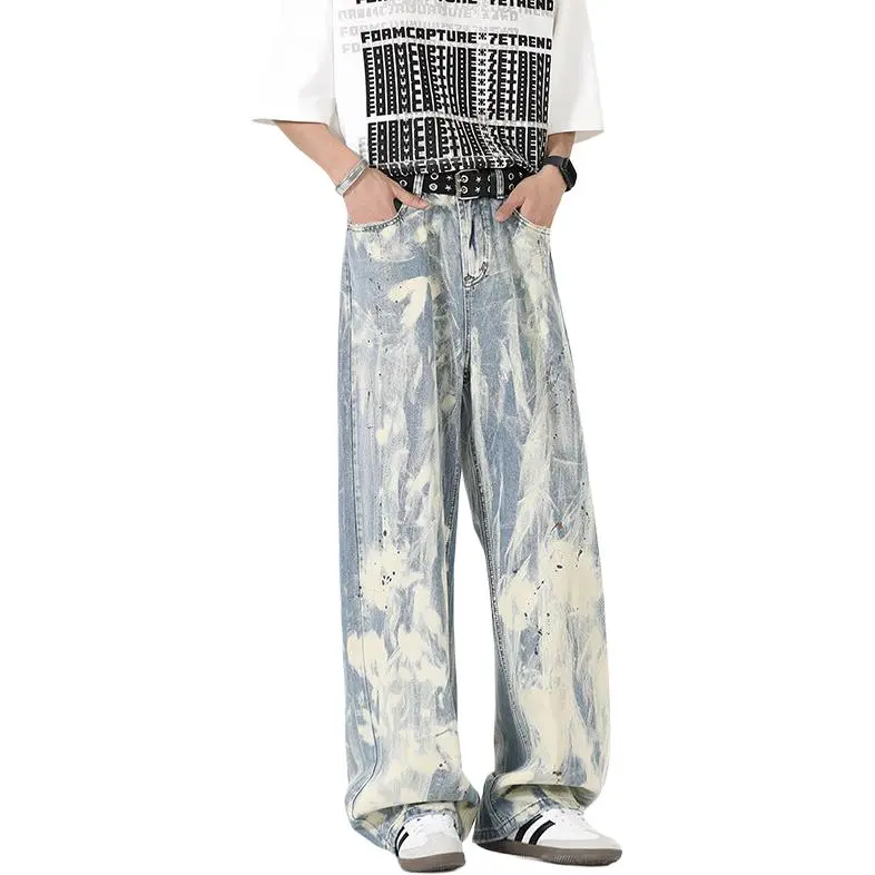 YOFVV Jeans Unisex White Blue-5