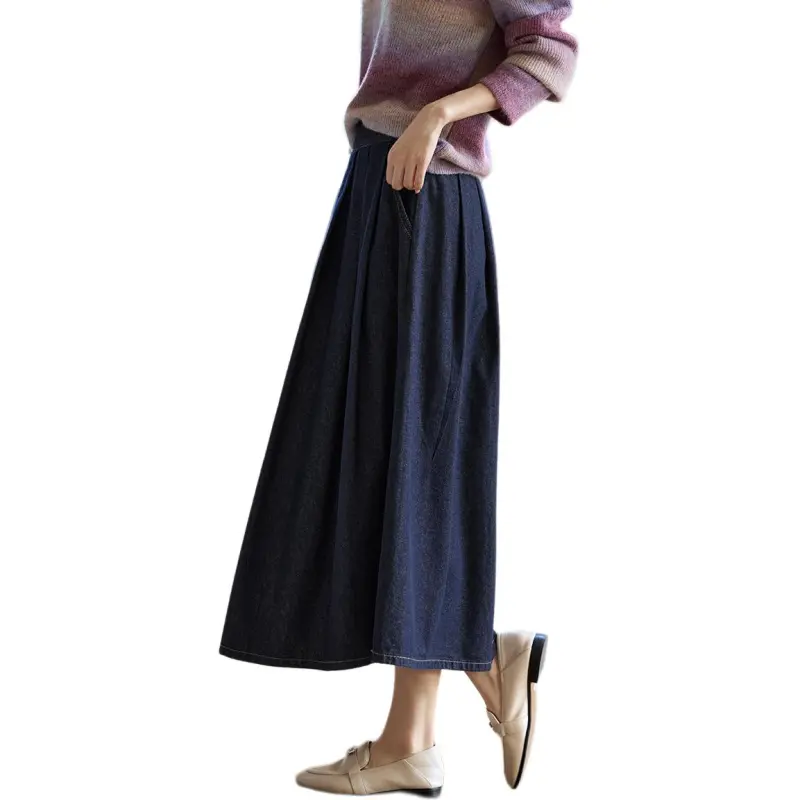 XWI Denim Long Skirt Women's Blue-3
