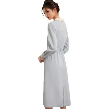 DOSOHEB Long Sleeved Dresses Women's Light Blue