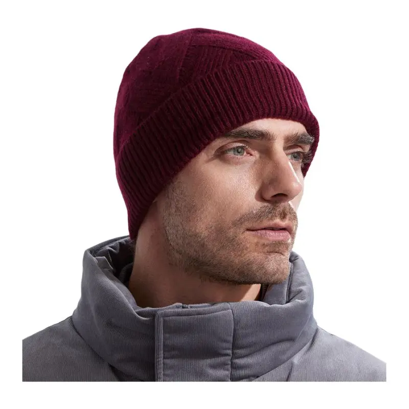 H YXIANG Pure Wool Beanies Men's-19