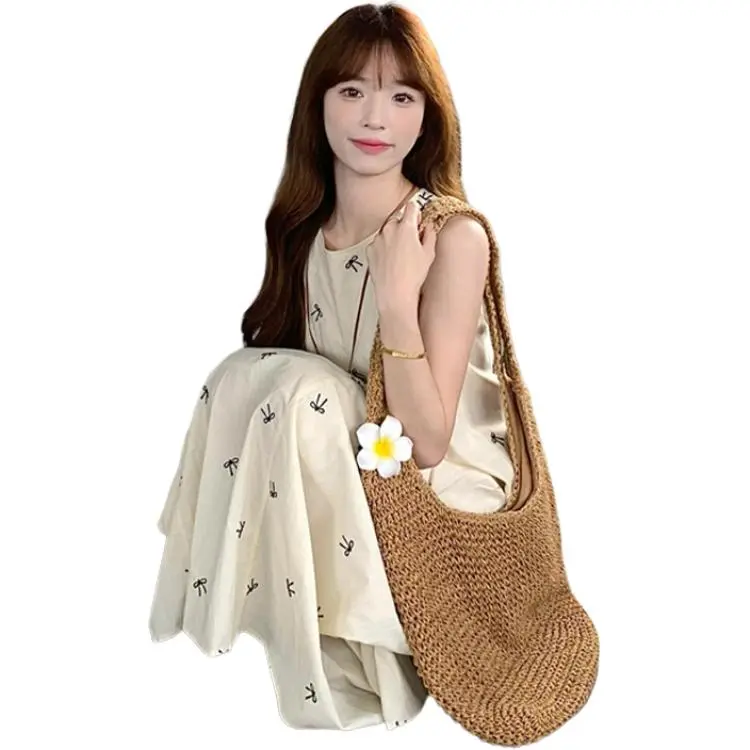 Dior Beauty Sleeveless Dress Women's Apricot-3