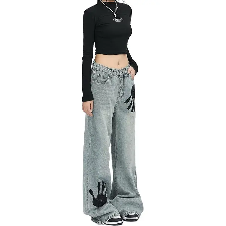 PAINT STAIN Jeans Unisex Light Blue-4