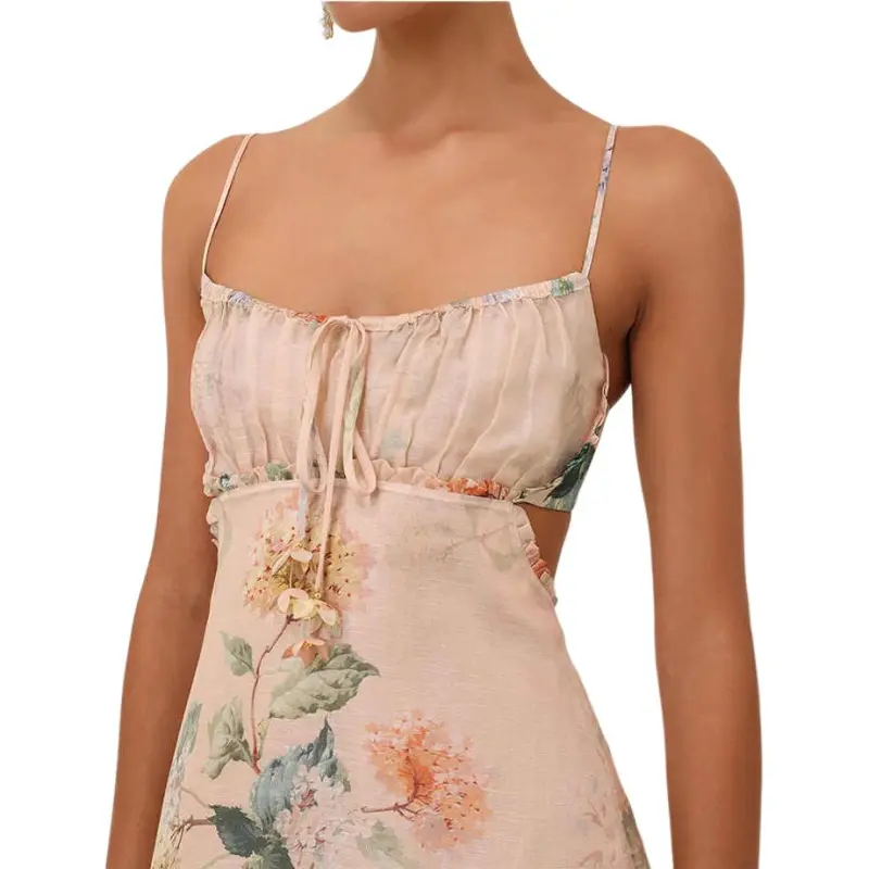 Zimmermann SS25 Slip Dresses Women's Peach-4