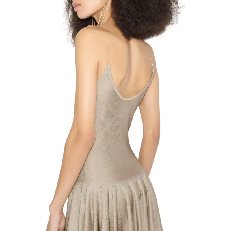 Alaia SS25 Slip Dress Women's Light Umber-4