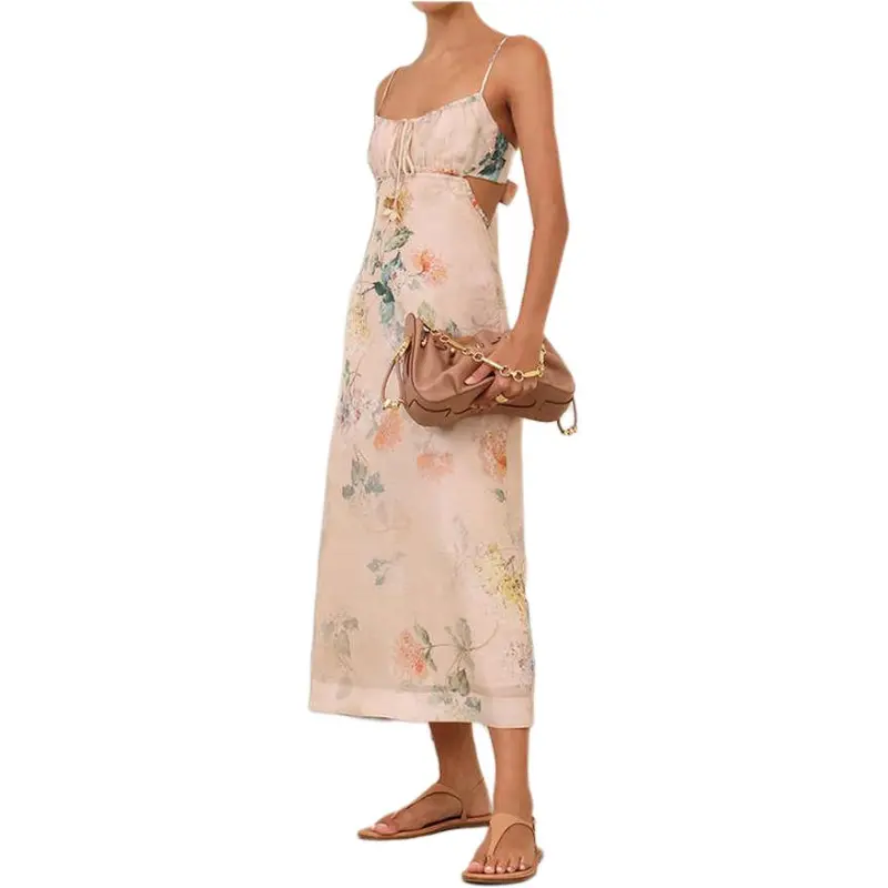 Zimmermann SS25 Slip Dresses Women's Peach-3