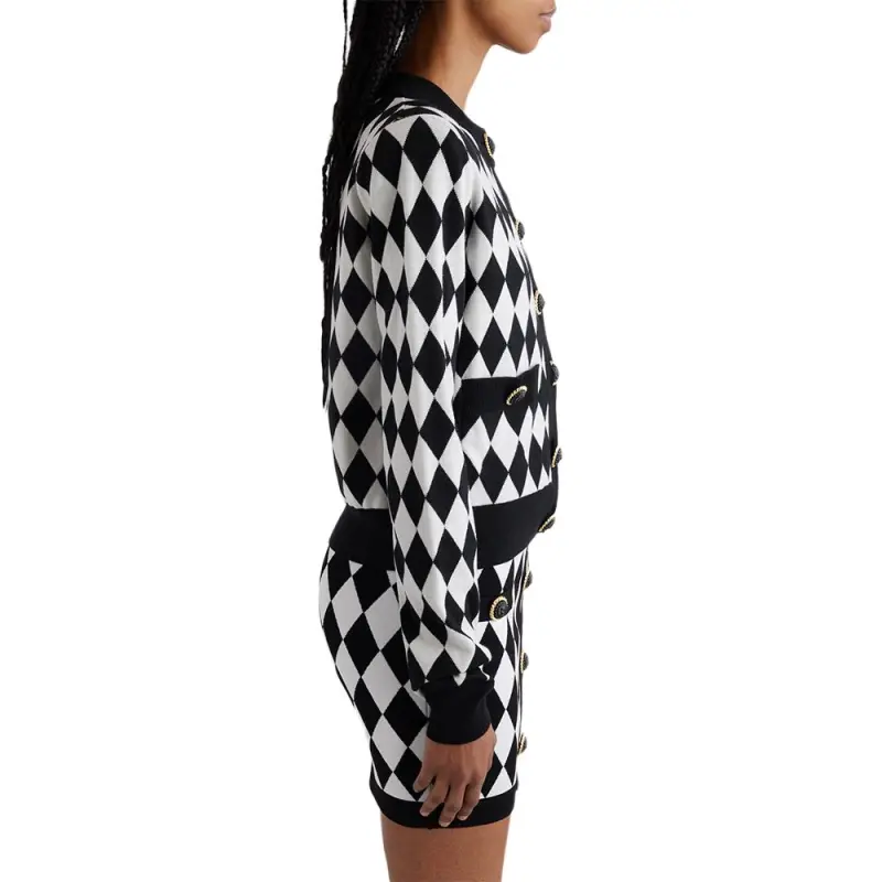 BALMAIN Diamond Shaped Buttoned Cardigan-4