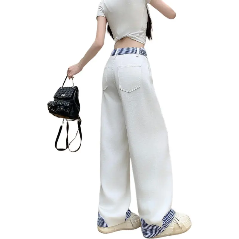 Flowers in water Jeans Women's White-1