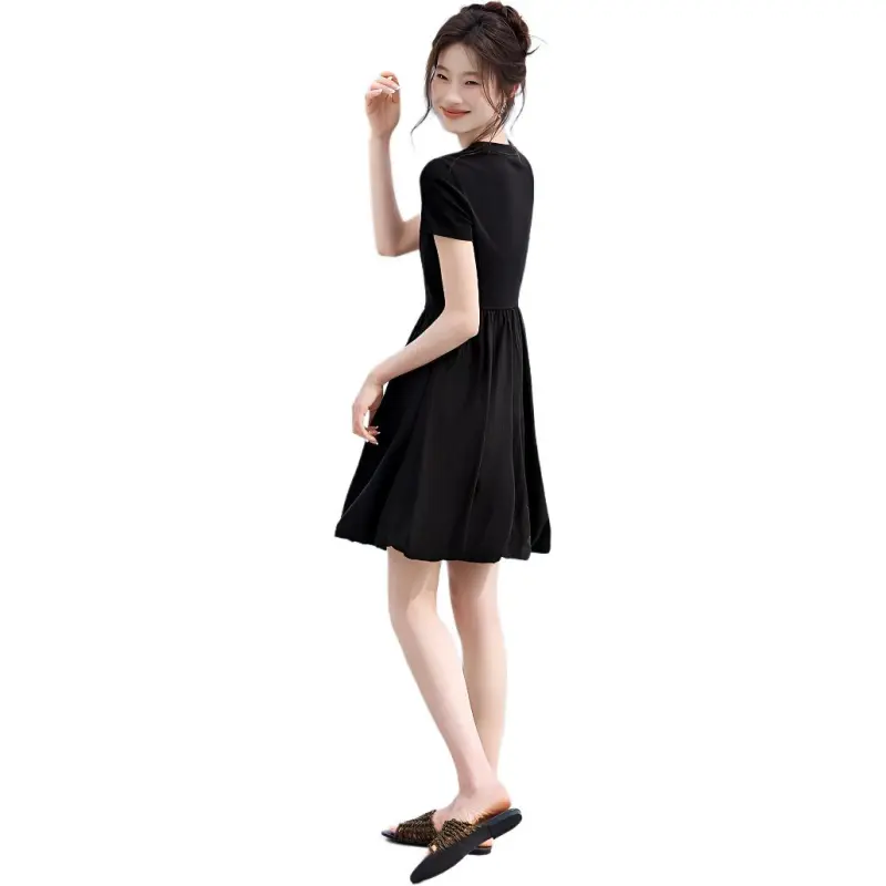 Flowers In Water Short Sleeved Dress Women's-1